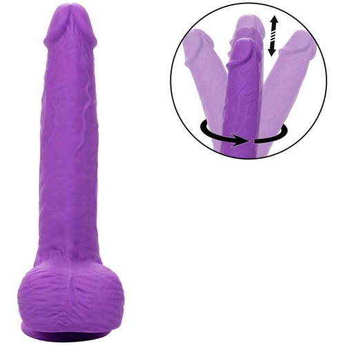 Rechargeable Gyrating and Thrusting Silicone Studs - Purple