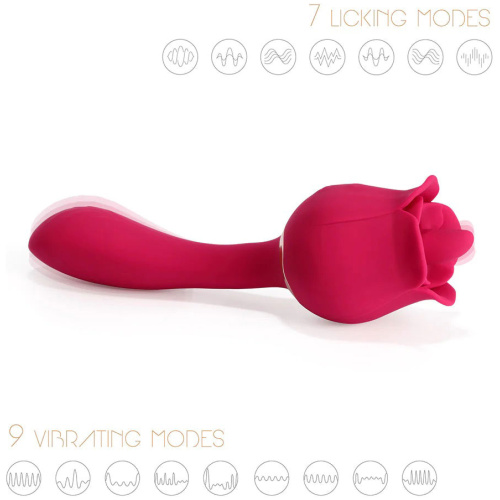 Rhea - the Rose Clit Licking Tongue Vibrator and G Spot Massager - Pink