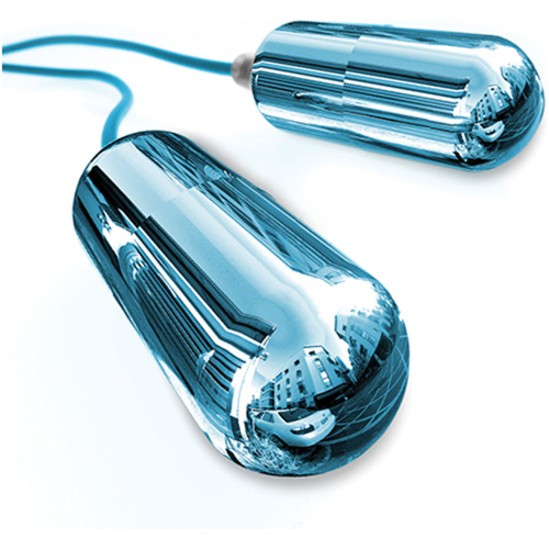 Classix Dual Vibrating Head Teaser - Blue/clear
