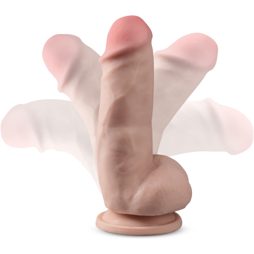 Dr. Skin Plus - 7 Inch Girthy Posable Dildo With Balls - Vanilla
