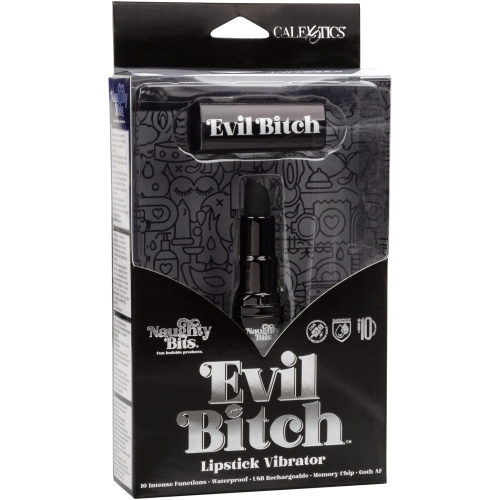 Naughty Bits Evil Bitch Lipstick Vibrator - Black