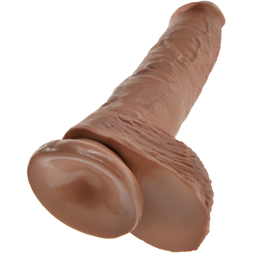 King Cock  10 Inch Cock With Balls  - Tan