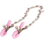 Nipple Play Crystal Chain Nipple Clamps - Pink