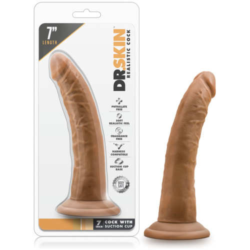 Dr. Skin - 7 Inch Cock With Suction Cup - Mocha