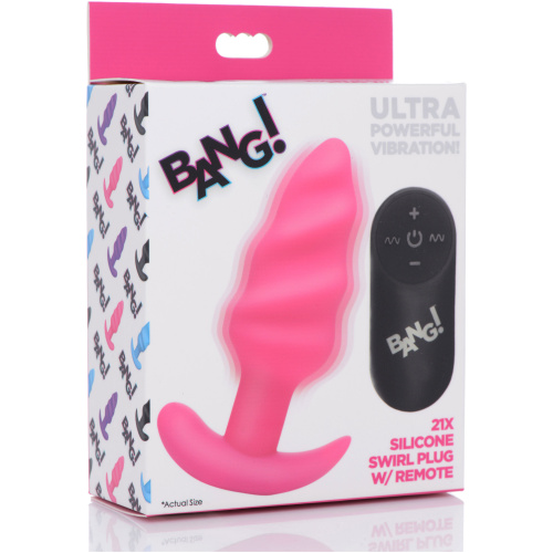 21x Silicone Swirl Plug With Remote - Pink