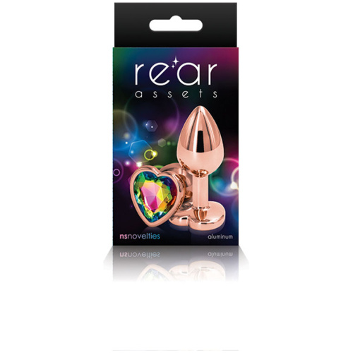 Rear Assets - Rose Gold Heart - Small - Rainbow