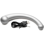10x Vibra-Crescent Silicone Dual Ended Dildo -  Silver