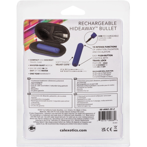 Rechargeable Hideaway Bullet - Blue