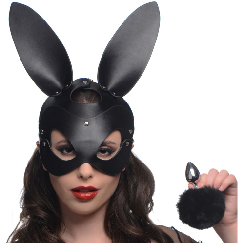 Bunny Tail Anal Plug and Mask Set