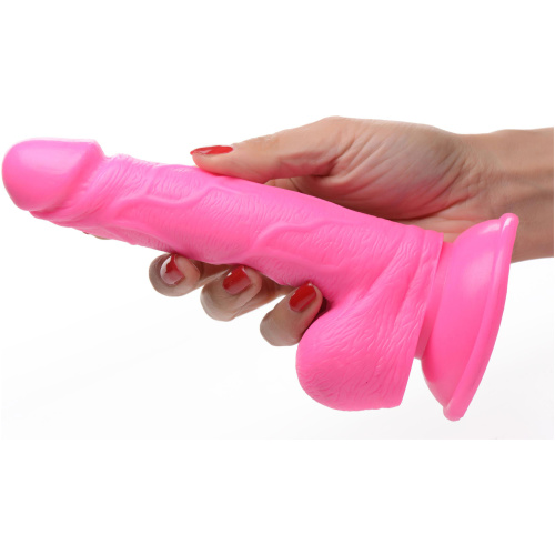 Pop Pecker 6.5 Inch Dildo With Balls - Pink