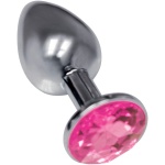 The 9's the Silver Starter Bejeweled Stainless  Steel Plug - Pink
