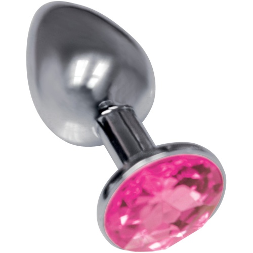 The 9's the Silver Starter Bejeweled Stainless  Steel Plug - Pink