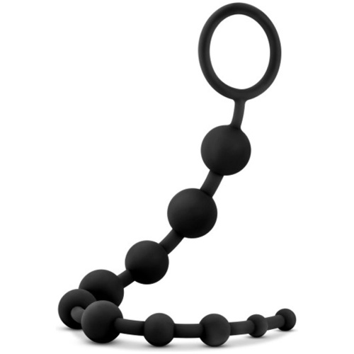 Anal Adventures - Platinum - Silicone 10 Anal Beads - Black