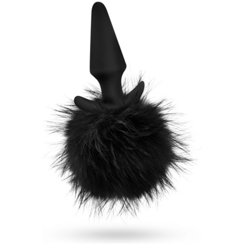 Anal Adventures - Platinum - Rabbit Tail Plug - Black