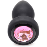 28x Silicone Vibrating Pink Gem Anal Plug With  Remote - Small