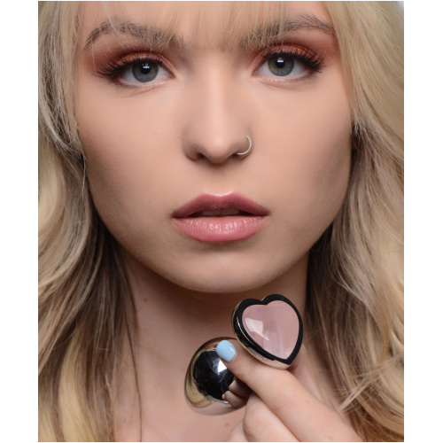 Rose Quartz Heart Anal Plug -Medium