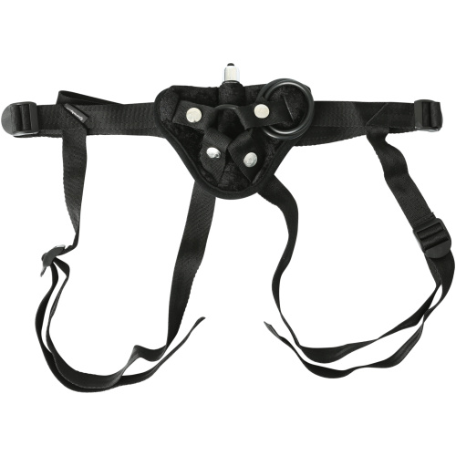 Vibrating Black Velvet Strap On