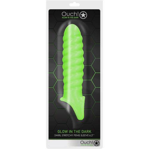 Swirl Stretchy Penis Sleeve - Glow in the Dark
