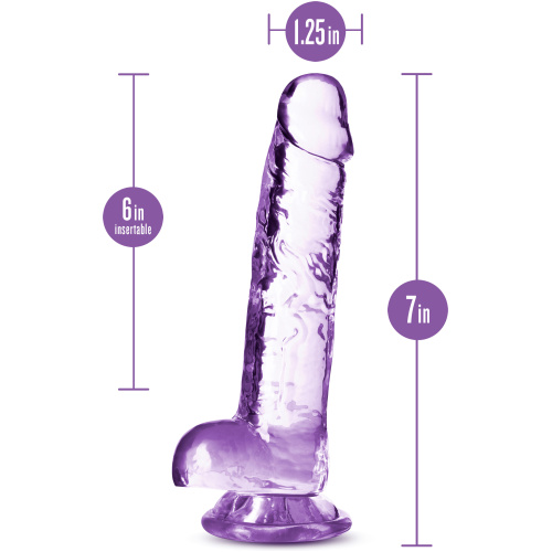 Naturally Yours - 7 Inch Crystalline Dildo - Amethhyst