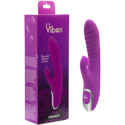 Frenzy - Rabbit Vibe With Clitoral Suction - Berry