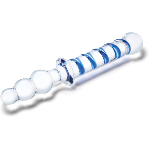 10 Inch Twister Dual-Ended Dildo - Clear/blue