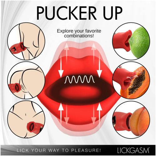 Lickgasm Kiss and Tell Mini Kissing and Vibrating Clitoral Stimulator - Red
