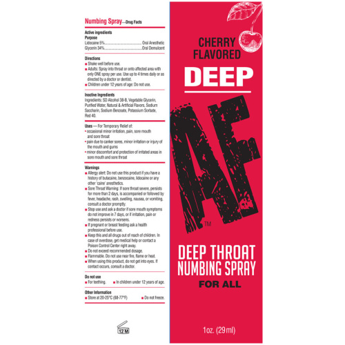 Deep Af Deep Throat Numbing Spray - Cherry - 1 Fl. Oz.