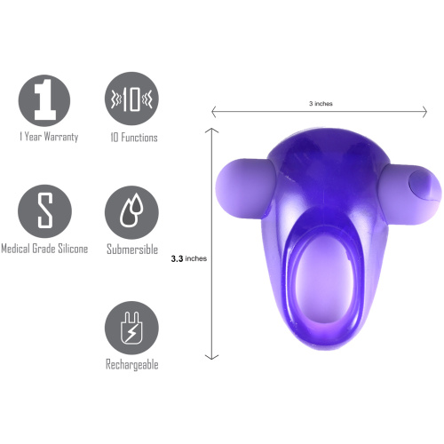 Casey Vibrating Erection Enhancer Ring - Purple