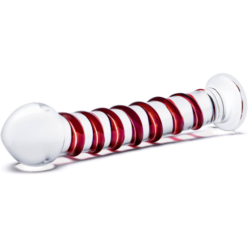10 Inch Mr. Swirly Dildo - Red/clear