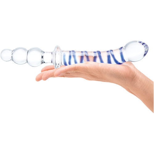10 Inch Twister Dual-Ended Dildo - Clear/blue