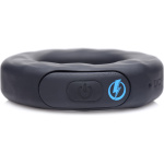 E-Stim Pro Silicone Cock Ring With Remote - Black