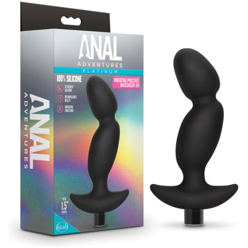 Anal Adventures - Platinum - Silicone Vibrating Prostate Massager 04 -Black