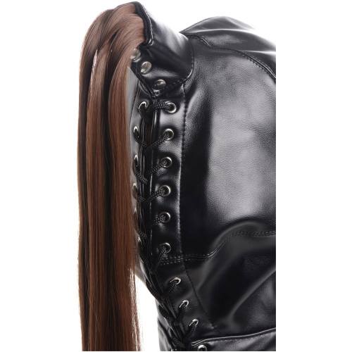 Ponytail Bondage Hood - Black
