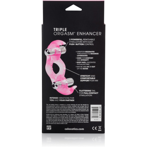 Silicone Triple Orgasm Erection Enhancer - Pink