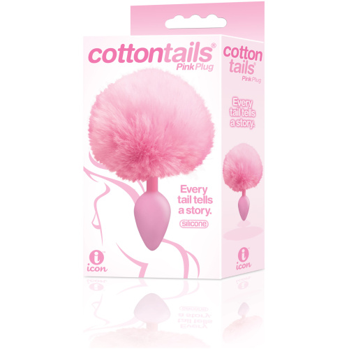 The 9's Cottontails Silicone Bunny Tail Butt Plug  - Pink