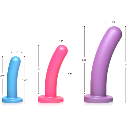 Triple Peg 28x Vibrating Silicone Dildo Set With Remote