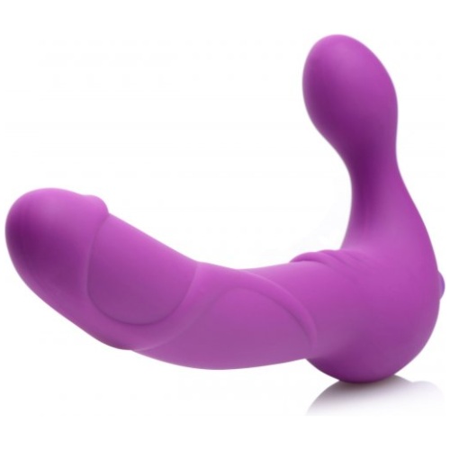 Royal Revolver Vibrating Strapless Strap- on Dildo - Purple