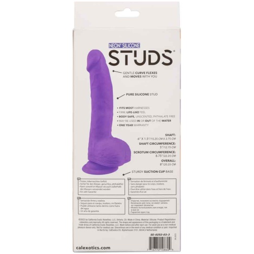 Neon Silicone Studs 6 Inch - Purple