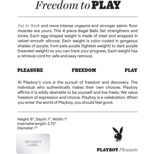 Playboy Pleasure - Put in Work - Kegel Balls Set - Acai Ombre