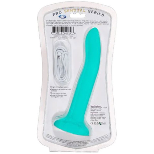 Ergo Super Flexi II Dong Soft and Flexible Liquid Silicone With Vibrator - Teal