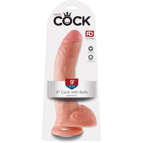 King Cock 9-Inch Cock With Balls - Flesh