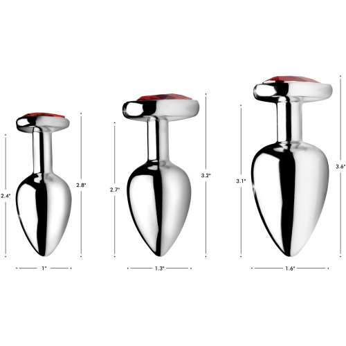 Red Heart Gem Anal Plug Set