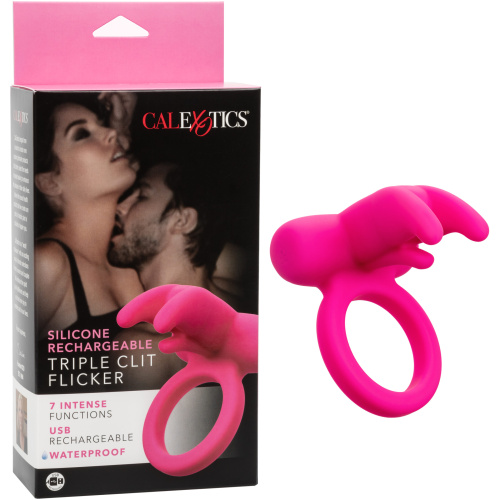 Silicone Rechargeable Triple Clit Flicker