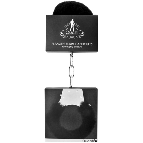 Pleasure Furry Handcuffs - Black