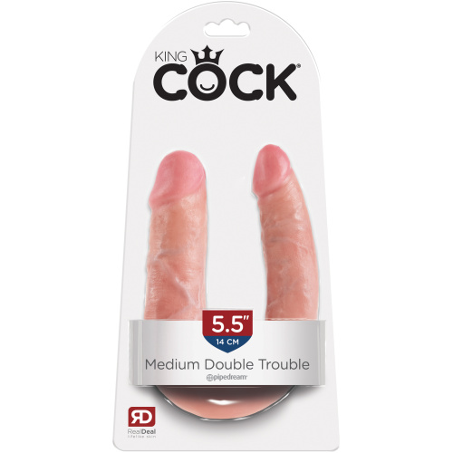 King Cock Double Trouble - Medium - Flesh