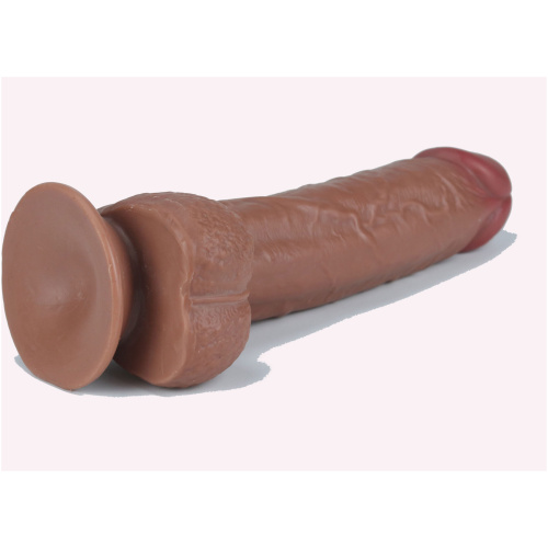 Get Lucky 9 Inch Real Skin Dong - Light Brown