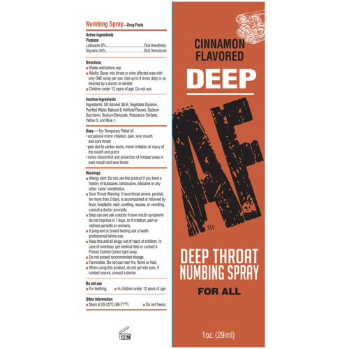 Deep Af Deep Throat Numbing Spray - Cinnamon - 1 Fl. Oz.
