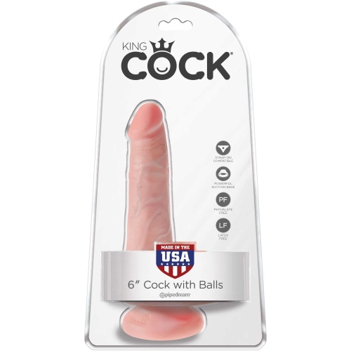 King Cock 6 Inch Cock With Balls - Light