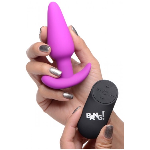 21x Silicone Butt Plug With Remote - Purple