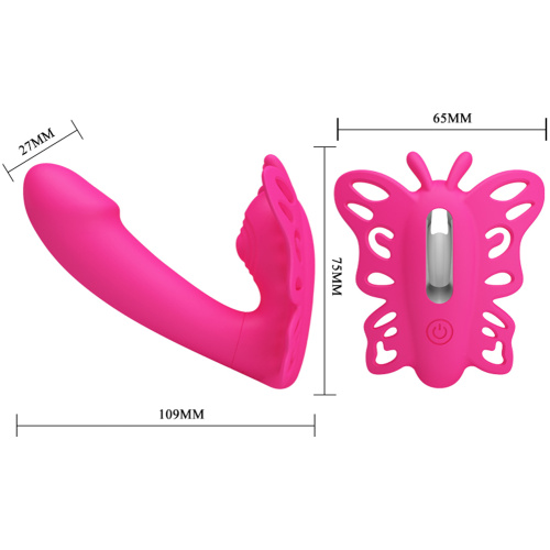 Pretty Love Katherine Wearable Butterfly Vibrator - Fuchsia